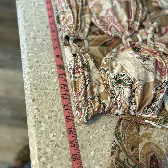 NWT Rose Velvet Large Paisley Print Maxi Dress Front & Back Cutouts - Picture 15 of 15